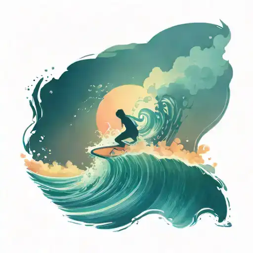 Surfing A Sick Groovy Sunset