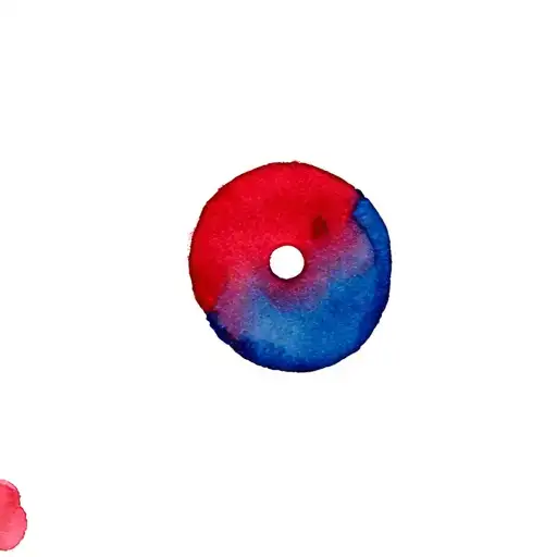 Generate A Picture Of A Semicolon With Red Fading To Blue Inside The Semicolon