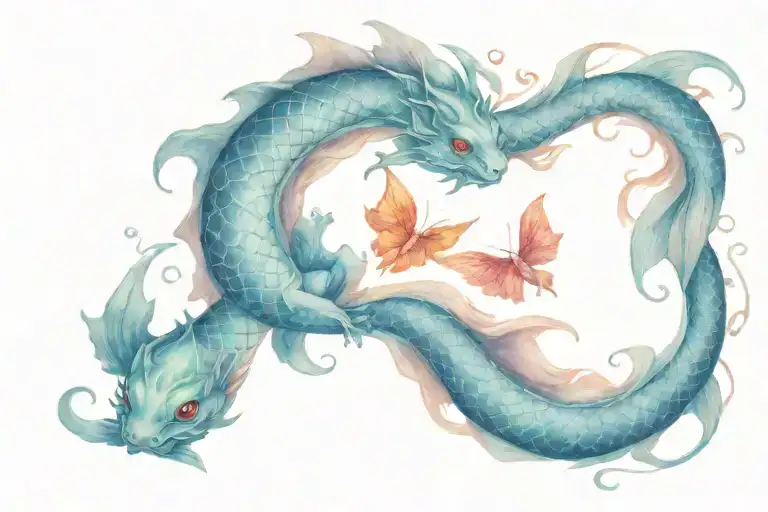 Dragon And Koi Fish