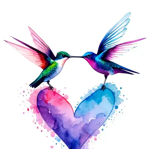 Hummingbird Heart Couple