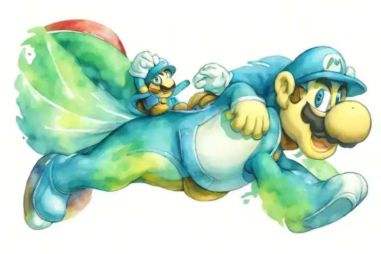 Super Mario Riding On Luigy