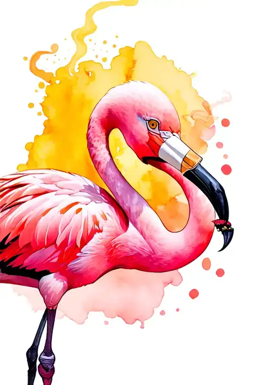 Goth Flamingo Smoking Cigarette