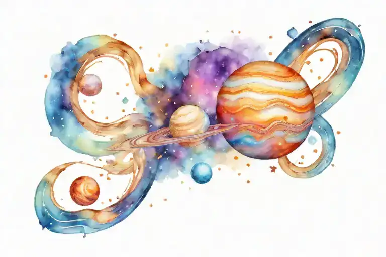 Jupiter Planet With Sagittarius And Pisces Constellation
