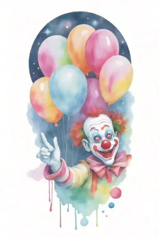 Clown Waving Through A Car Window In Space