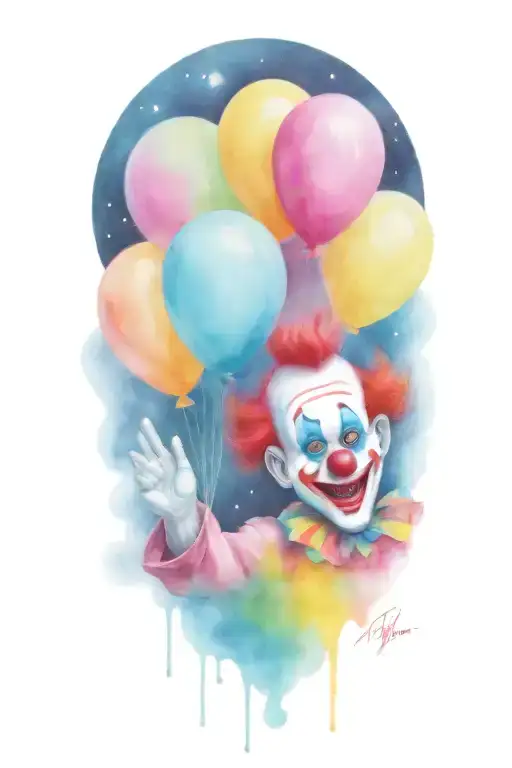 Clown Waving Through A Car Window In Space