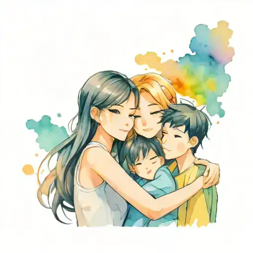 Family Son Daughter Mom Anime Characters