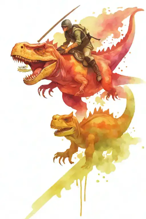 Ninjas Turtle Riding T Rex