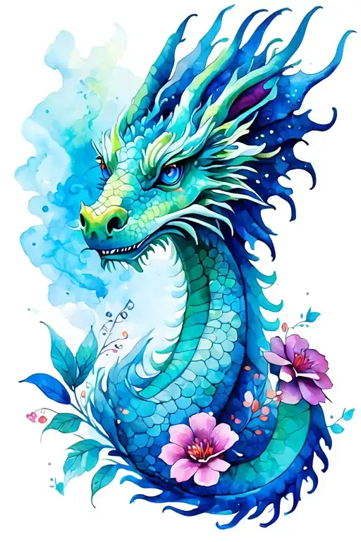 Dragon And Flowers