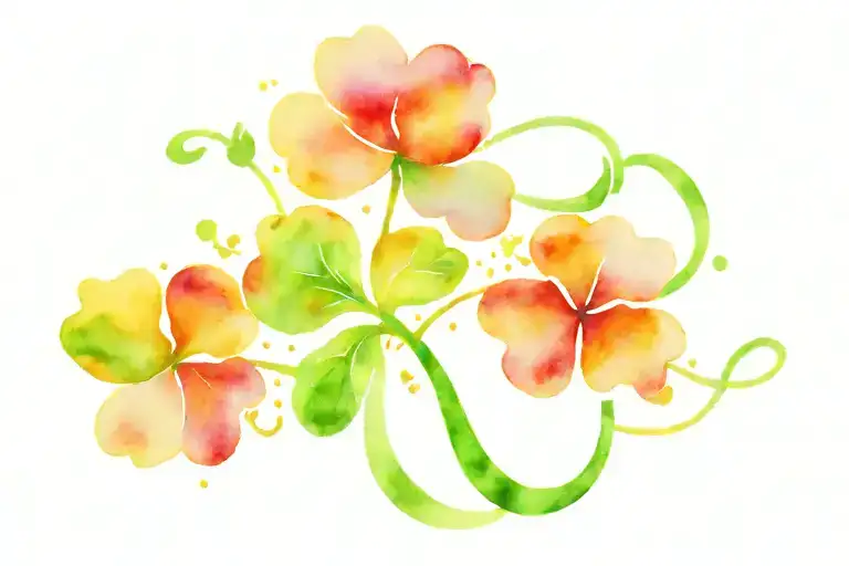 Four Leaf Clover And Horseshoe