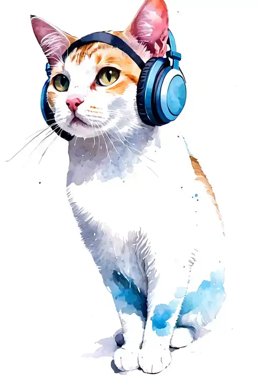 Opus And Bill The Cat Wearing Headphones
