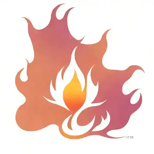 One Flame Symbol Stencil Outline