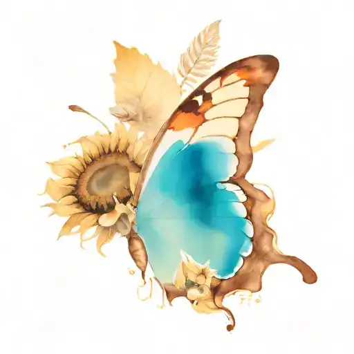 Butterfly And Sunflower