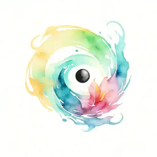 Yin Yang Symbol In Pool