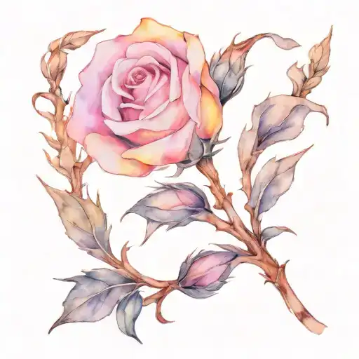 Lavender And Rose & Thorns Pin