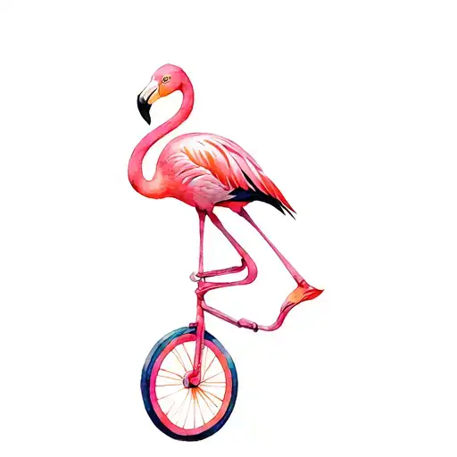 Flamingo On A Unicycle