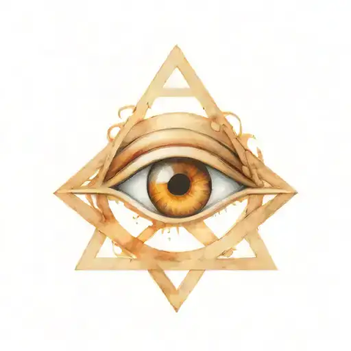 Horus Eye And Triquetra Symbol Intertwined