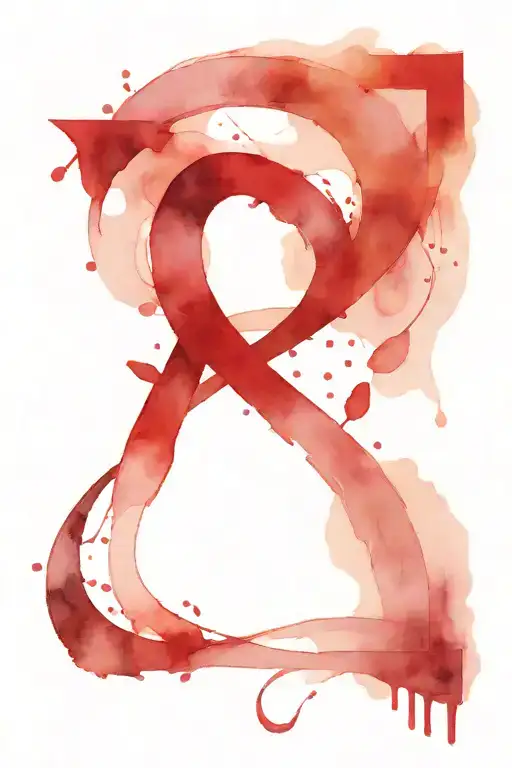 Letter Q Over Heart Shape Fading From Red To Black