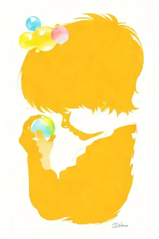 Little Boy Silhouette Blowing Bubbles