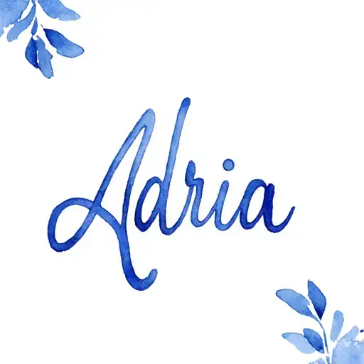 Mandala Design On The Background With Elegant Cursive Color Blue Adria Name On Top