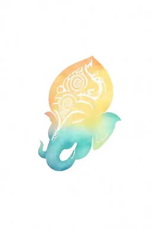Lord Ganesha Face Mask Into Om Symbol Merged