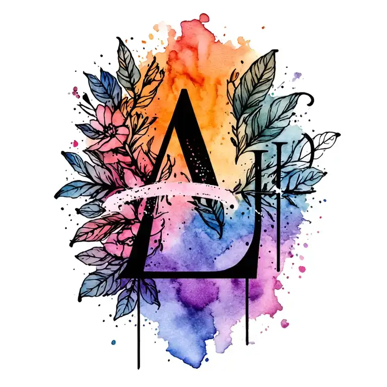 Initials A Nad L Font Tattoo Design