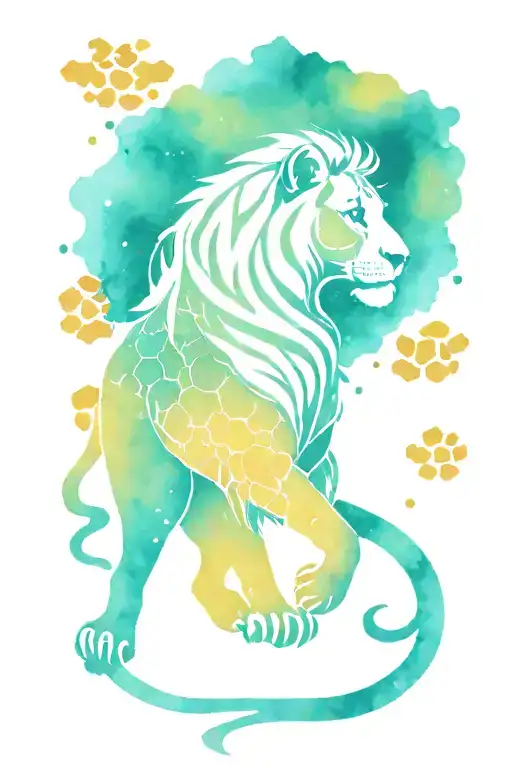 Leo Zodiac Sign With Honey Comb