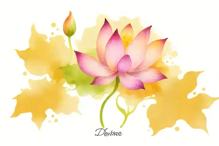 Name Desiree With Lotus Flower