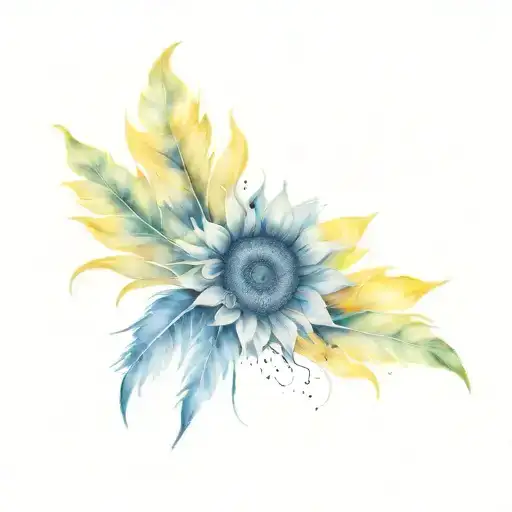Sunflower And Feathers Instead