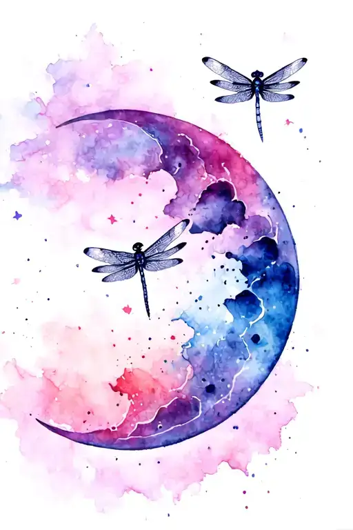 Moon And Dragonfly