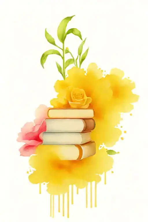 Stack Of Books With Flowers Coming Out The Top Boom