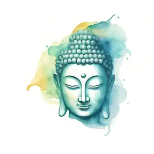 Buddha Face Abstract Back Piece