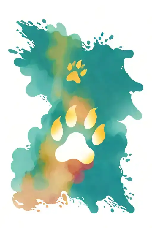 Dog Paw Print Walking Across Like