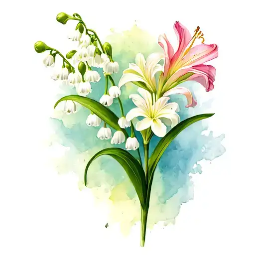 Lily Of The Valley And Gladiolus With Carnation