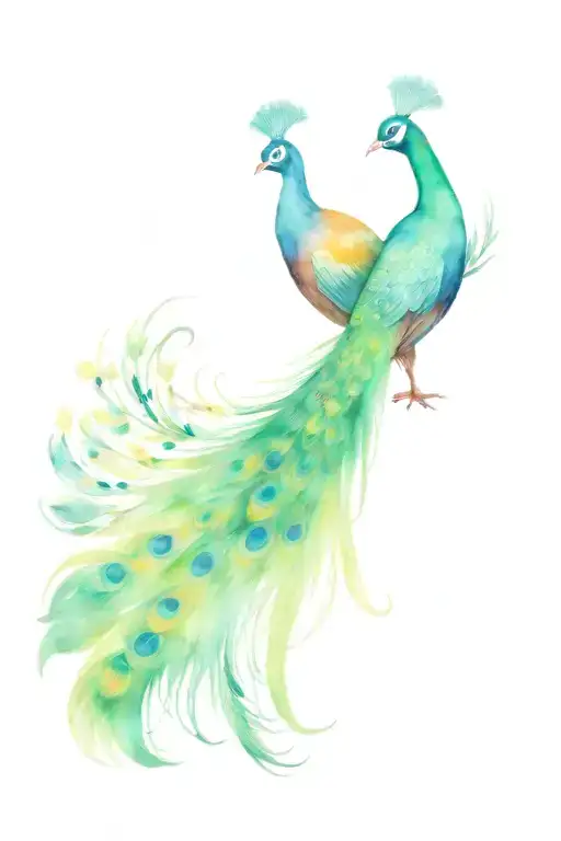 Peacock With Tail Open Wings