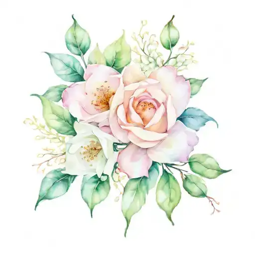 Rose Flower And Jasmine Flower Intertwined