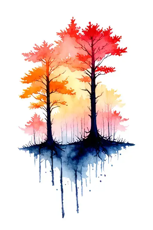 Old Growth Forest Trees And Root System