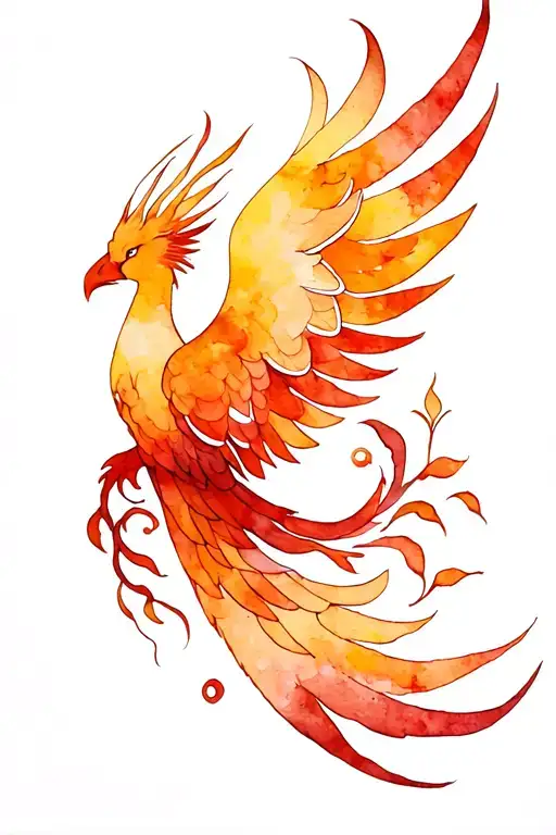 Phoenix Back Tattoo Simple Design