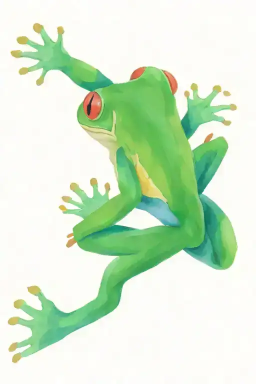Red Eyed Tree Frog From Above