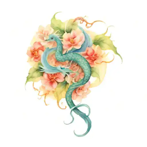 Dragon Flower Book Surrounded By Bold Floral