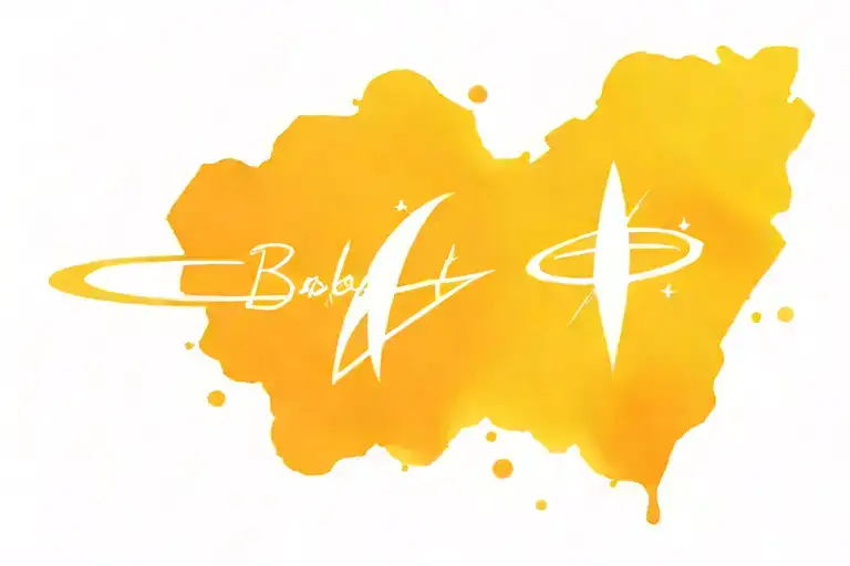 Baby Comet And Saturn Heart With Name