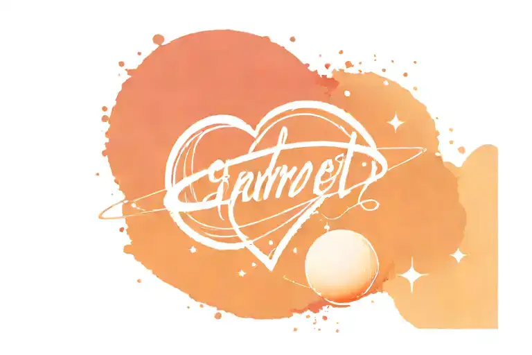 Baby Comet And Saturn Heart With Name