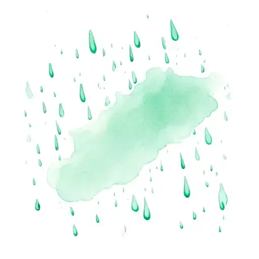 A Rainy Background With Light Green Lights Turned