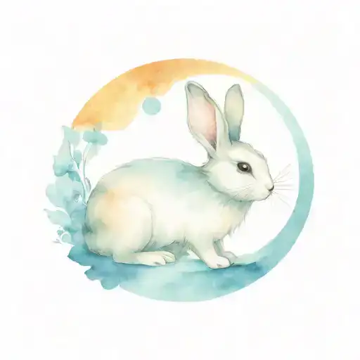 Netherlands Dwarf Rabbit Looking Towards A Moon