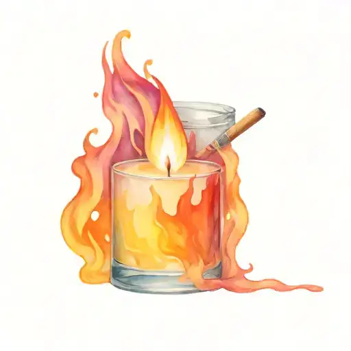 Matchstick With Flame Made Of Water