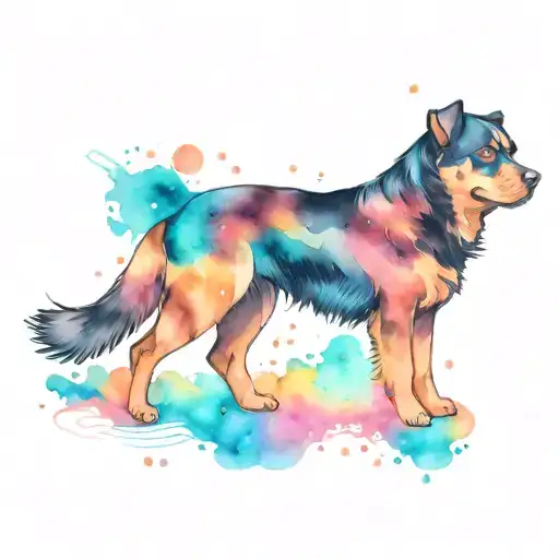 Rottweiler Corgi Space Surrounded