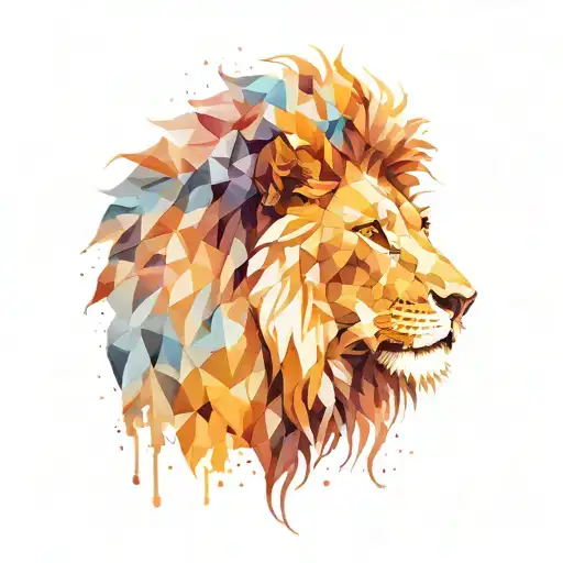 Geometric Lion Head