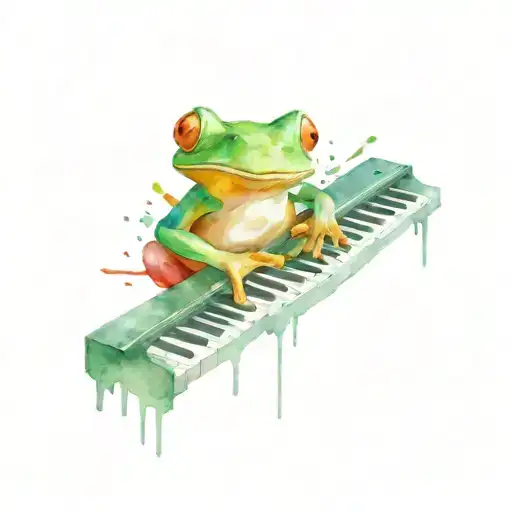 Frog Playing A Keyboard Intertwined