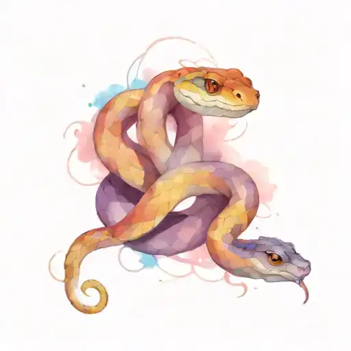 A Coiled Snake Biting Its Own Tail