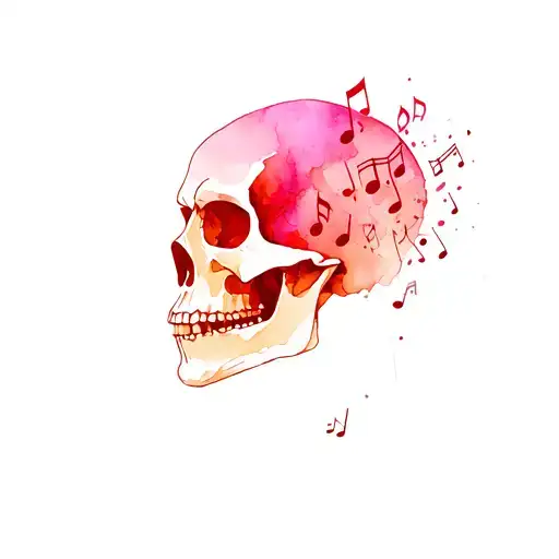 Skull With Music Notes