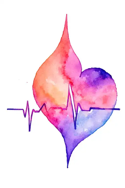 Heartbeat Line Tattoo Design